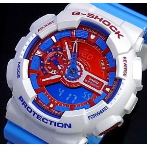 CASIO G-SHOCK カシオ Gショック Blue and Red Series/ブルー＆レッドシリーズ アナデジ メンズ腕時計 ブルー/ホワイト 海外モデル GA-110AC-7A