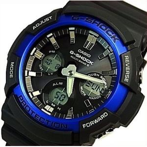 CASIO G-SHOCK カシオ Gショック ソーラー電波腕時計 アナデジモデル ブラック/ブルー 海外モデル GAW-100B-1A2