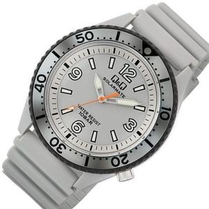 CITIZEN Q&Q シチズン キューアンドキュー SOLARMATE メンズ ソーラー腕時計 グレー文字盤 グレーラバーベルトH064-002