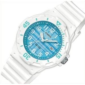 CASIO Standard カシオ スタンダード アナログクォーツ レディース腕時計 ホワイトラバーベルト ブルー文字盤 海外モデル LRW-200H-2C