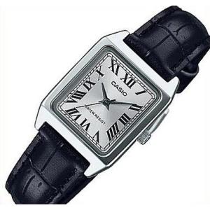 CASIO Standard カシオ スタンダード レディース腕時計 シルバー文字盤 ブラックレザー...