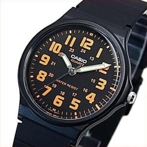 CASIO カシオ メンズ腕時計 ボーイズサイズ アナログクォーツ ブラック/オレンジ文字盤 ブラックラバーベルト 海外モデル MQ-71-4B