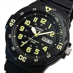 CASIO Standard カシオ スタンダード アナログクォーツ メンズ腕時計 ラバーベルト ブラック/イエロー文字盤 海外モデル MRW-200H-9B