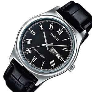 CASIO Standard カシオ スタンダード メンズ腕時計 アナログモデル ブラック文字盤 ブラックレザーベルト 海外モデル MTP-V006L-1B｜bright-bright
