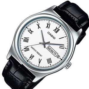 CASIO Standard カシオ スタンダード メンズ腕時計 アナログモデル ホワイト文字盤 ブラックレザーベルト 海外モデル MTP-V006L-7B｜bright-bright