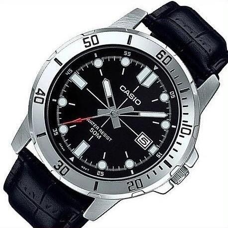 CASIO Standard カシオ スタンダード メンズ腕時計 ブラック文字盤 ブラックレザーベル...