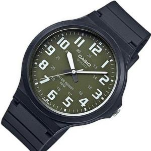 CASIO Standard カシオ スタンダード メンズ腕時計 アナログモデル ラバーベルト ブラック/モスグリーン 海外モデル MW-240-3B｜bright-bright