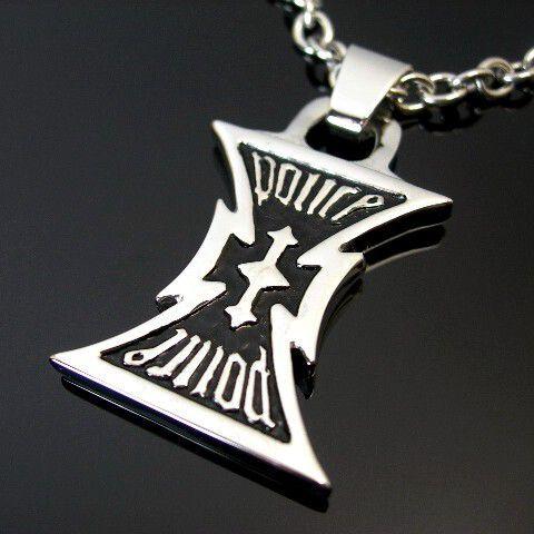 POLICE/accessory(ポリスアクセ)ステンレス バッジシェイプペンダント ネックレス(送...