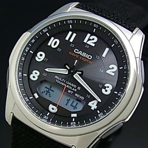 CASIO Wave Ceptor カシオ ウェーブセプター メンズ腕時計 ソーラー電波腕時計 ガンメタ文字盤 ブラックキャンバスベルト 国内正規品 WVA-M630B-1AJF｜bright-bright