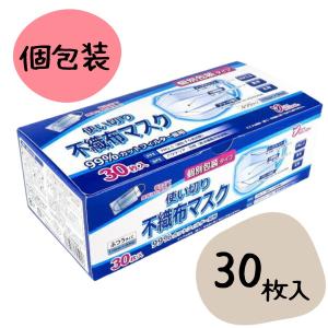 ヨコイ 使い切り 不織布マスク 30枚入 個包装 FM30BM-K 175mm×90mm｜bright-l