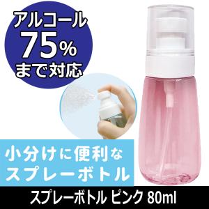 アルコール75％対応 かわいい おしゃれ ミニ スプレーボトル ピンク SPB401 80ml 手指消毒液の持ち運び 持ち歩き コンパクトサイズ 持ち歩き スプレー容器｜bright08