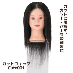 コスパ良し！ 美容師 人毛100% カットウィッグ マネキン CUTE001 キュート001 マネキンヘッド 滝川 黒髪 カット＆カラー＆パーマ練習におすすめ｜bright08