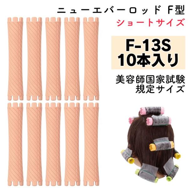 ニューエバーロッド F型 F-13S 美容師国家試験規定サイズ 全長74mm 中央径13mm パーマ...