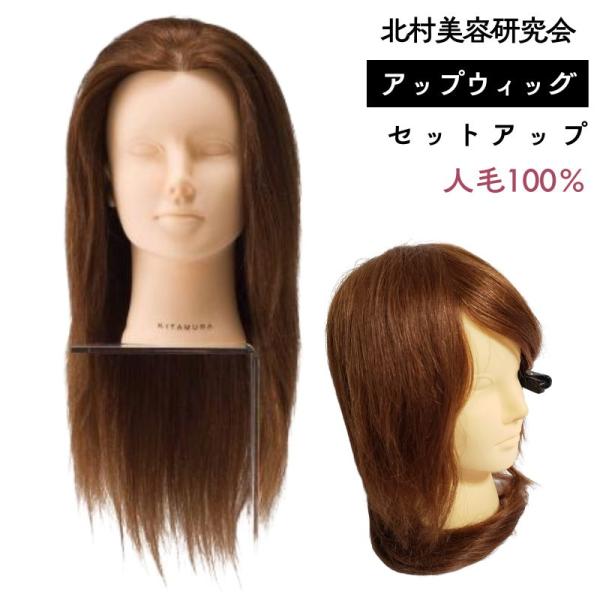 美容師 人毛100％ ヘアアレンジ セットアップウィッグ 茶髪 キタムラ アップウィッグ アップスタ...