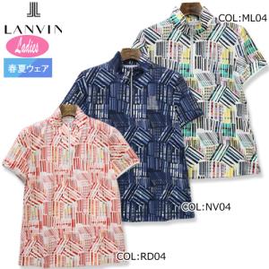 ランバン LANVIN VLP155115 レディース 半袖シャツ ハーフジップ UVカット 吸水速...