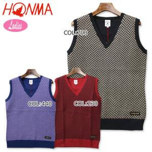 本間ゴルフ HONMA ホンマ 556-418251 レディース ニット ベスト Vネック ゴルフウェア スポーツウェア