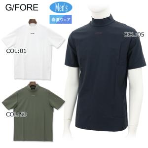 G/FORE ジーフォア ハイネック 長袖Tシャツ ロゴ総柄 ブラック系