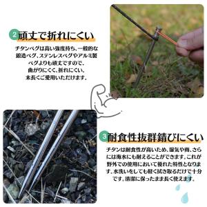 チタンペグ 4本セット 20cm Soomlo...の詳細画像5