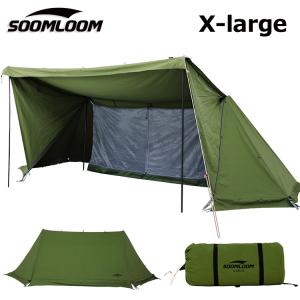 【SoomLoom正規品】パップテント X-largeビッグサイズ ミリタリーテント 軍幕 テント シェルターテント 一人用 TC素材 タープスペース