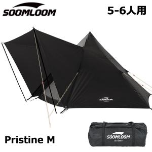 Soomloom ワンポールテント 5~6人用テント Pristine M 365x315x200cm インナーテントサイズ335cmx幅290cmx高さ200cm ティピーテント ポール ペグ ロープ付き｜brightcosplay