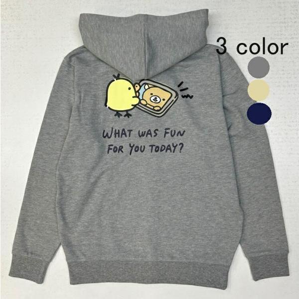 CRX3309M リラックマ キイロイトリ  裏毛  ジップパーカー 長袖 秋冬 キャラクター アニ...