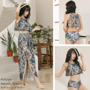 ビキニ 水着 レディース 3点セット 体型カバ...の詳細画像4