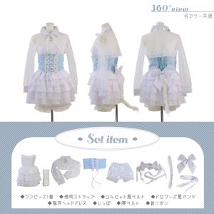 ハロウィン コスプレ 黒猫 白猫 ロリィタ ゴ...の詳細画像3