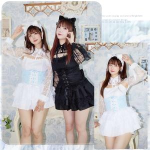 ハロウィン コスプレ 黒猫 白猫 ロリィタ ゴ...の詳細画像5