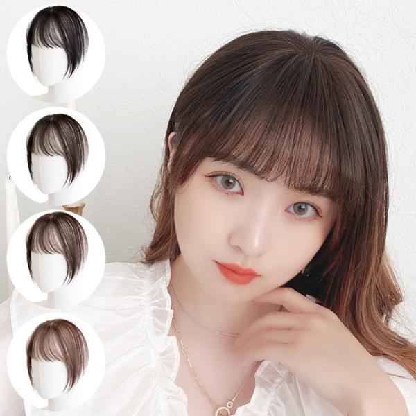 総手植え 前髪ウィッグ つむじ 自然 シースルー前髪 前髪 ウィッグ 部分 部分ウィッグ ポイントウ...