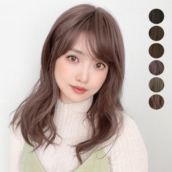 ウィッグ ミディアム フルウィッグ セミロング ロング 自然 ウイッグ カール 小顔 レディース か...