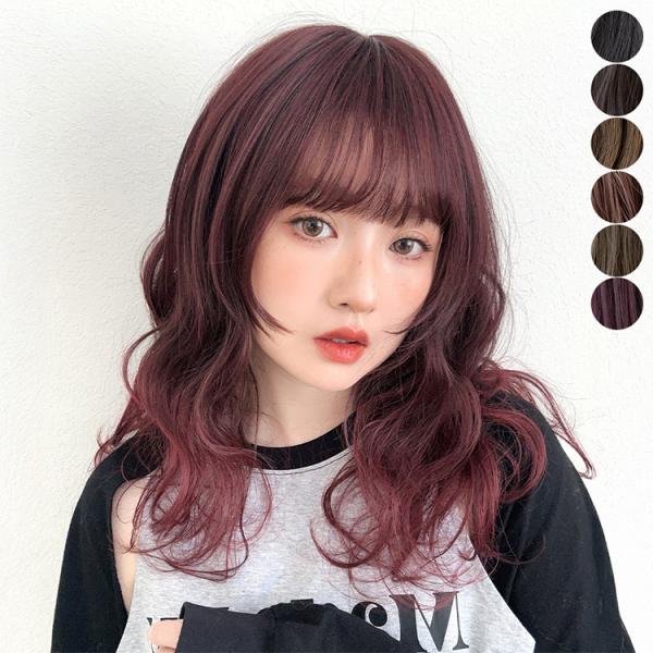 ウィッグ 自然 ロング セミロング ミディアム フルウィッグ レディース ウェーブ パーマ ウイッグ...