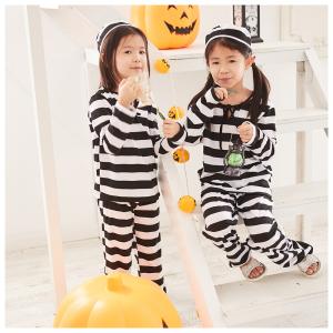 ハロウィン コスプレ 衣装 子供 囚人 囚人服...の詳細画像5