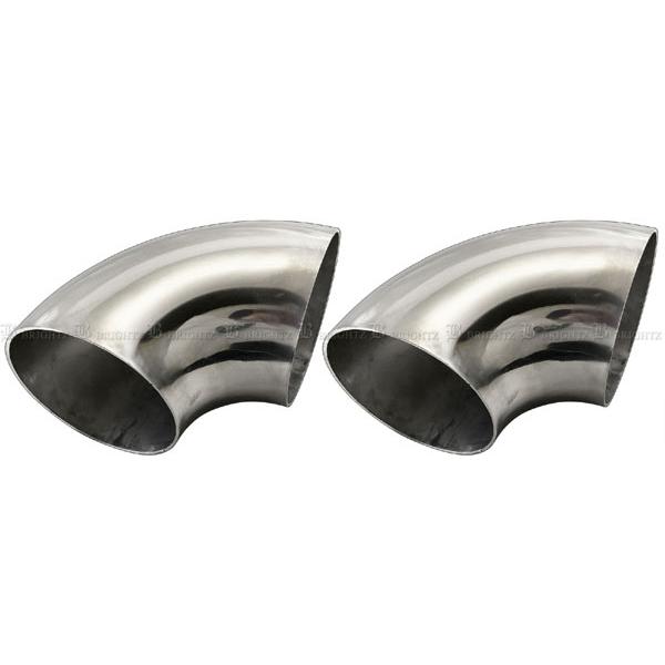 BRIGHTZ  80φ 90度 ステンレス曲げパイプエルボ 1.2mm厚 2PC 中間 マフラー ...