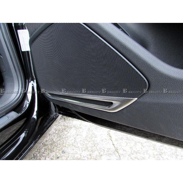 アウディ A5 B9 F5CYRF ステンレス ツイーター リング 4PC サテンシルバー スピーカ...