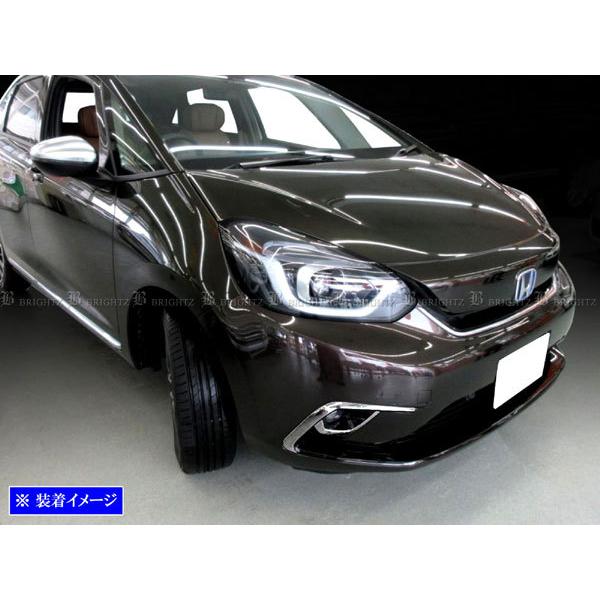 フィット GR GR3 GR4 超鏡面 ステンレス メッキ フォグ ベゼル モール 4PC FOG−...