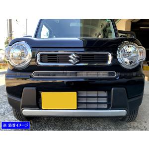 ハスラー MR92S MR52S 超鏡面 ステンレス メッキ フロント センター グリル リング 2PC ガーニッシュ ラジエーター GRI−COV−M−053
