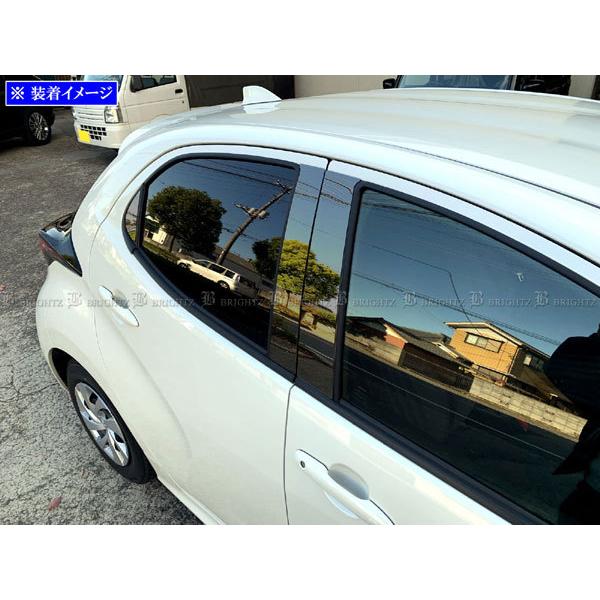 ヤリス KSP210 MXPA10 超鏡面 ステンレス ブラック メッキ ピラー パネル バイザー無...