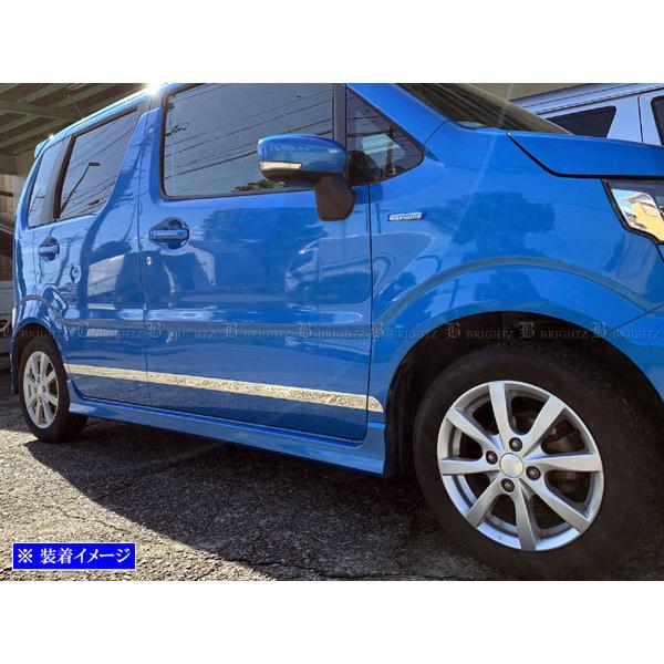 フレア MJ55S MJ95S 超鏡面 ステンレス メッキ サイド ドア モール ガーニッシュ アン...