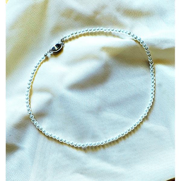 国産ベビーパール４ミリ玉３６センチシルバークラスプ仕様