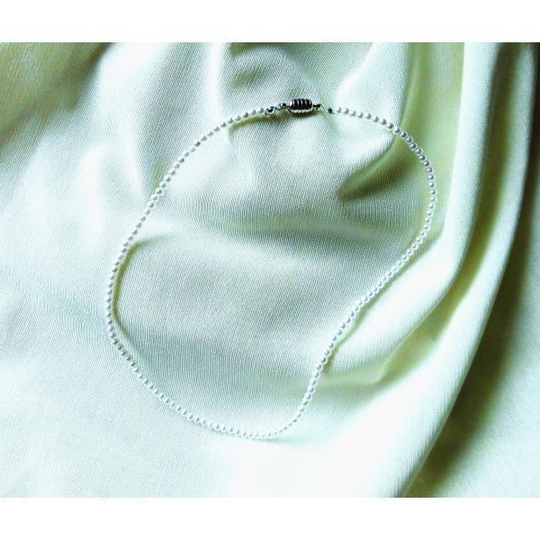 ベビーパール国産貝パール３ミリ玉ネックレス４２センチマグネットクラスプ