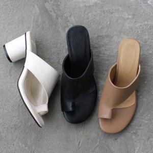 アシンメトリー ヒール トングサンダル