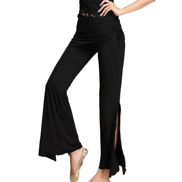 レディース ベリーダンス パンツ ズボン スカート付き スリット ウエストゴム ストレッチ 多色 ギ...