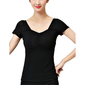 ダンス ジャズ バレエ ヨガ シンプルTシャツ トップス