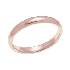 結婚指輪 マリッジリング 甲丸リング 3ミリ ペアリング K18ゴールド プロポーズ甲丸リング・3ｍｍ幅・K18ピンクゴールド｜brilliantjewelry
