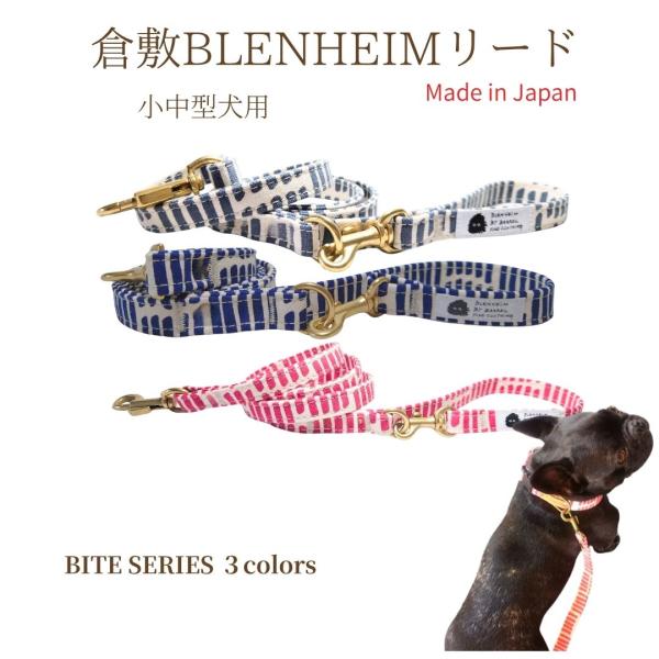 犬 リード 小型犬 中型犬 M L ストライプ ボーダー おしゃれ カフェリード 倉敷製帆布 日本製