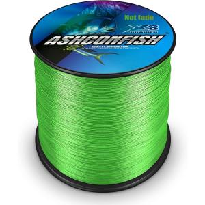 Ashconfish PEライン 8編 釣り糸 1000m 釣りライン 釣糸 ブライトグリーン 色落ちしない 1-10号