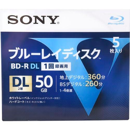 ソニー ブルーレイディスクBD-R4倍速2層 5枚 5BNR2VLPS4