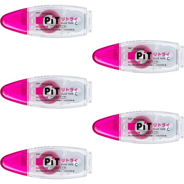 トンボ鉛筆 テープのり ピットリトライCN PN-CRN-5P 5個