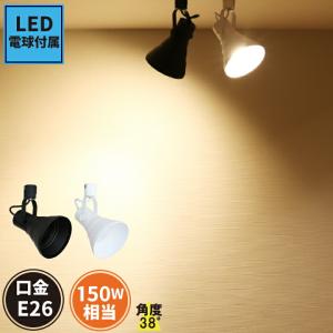 LED ビーム球付き 配線ダクトレール用 スポットライト ダクトレール スポット照明器具 LED ビーム球 E26 E26RAILPAR38-LDR17 黒 白｜brite