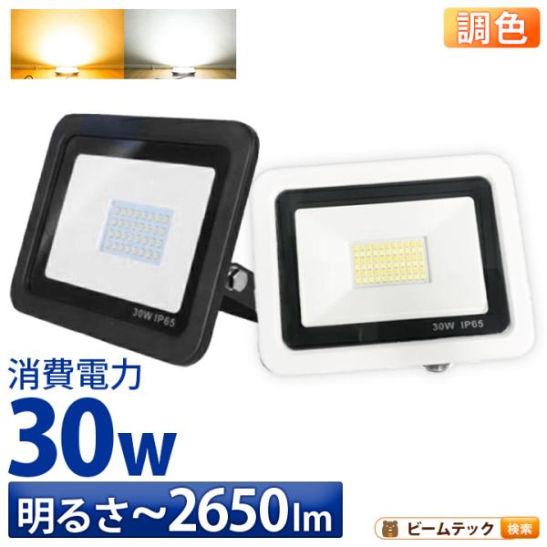 LED投光器 電球色 昼光色 黒 白 30W IP65 屋内 屋外 防塵 耐塵 防水 LEW030D...